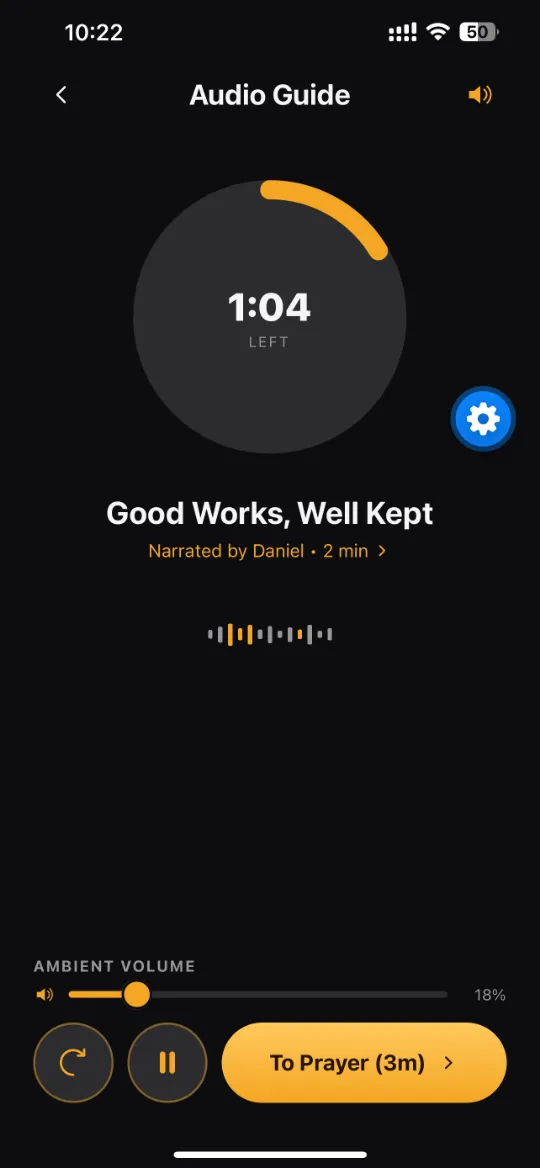 The audio guide with narrator choices