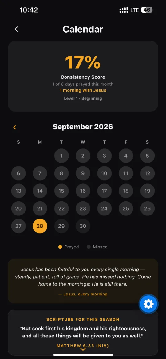 The month calendar with streaks and the monthly gift